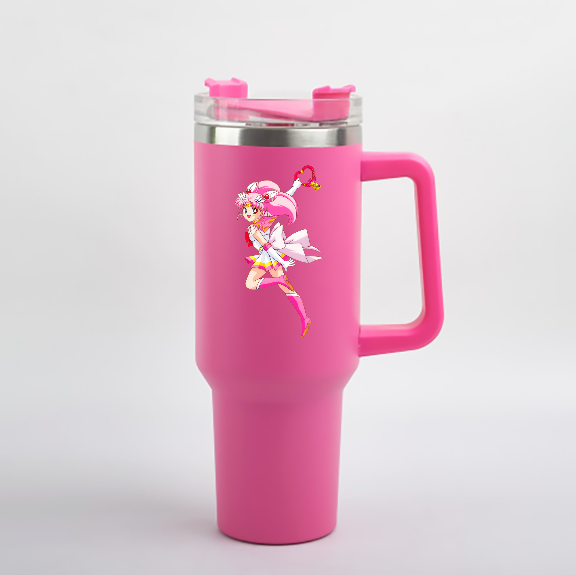 （画像用） 美少女戦士セーラームーン ちびうさ Sailor Moon Chibiusa Tsukino Usagi Small Lady Serenity 1200mL車用タンブラー - クリスタルステッカー（プラスチックストロー付き）